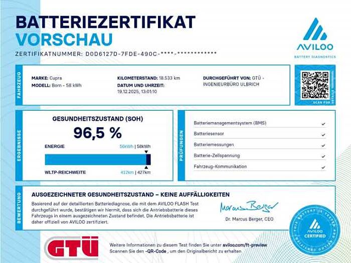 CUPRA Born 58 kWh 150 W LED+ACC+19Z LM-FELGEN